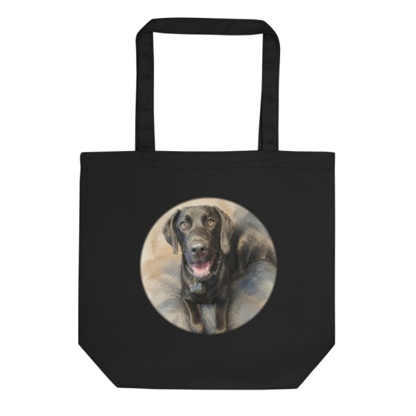 Tote bags with a painted black cat