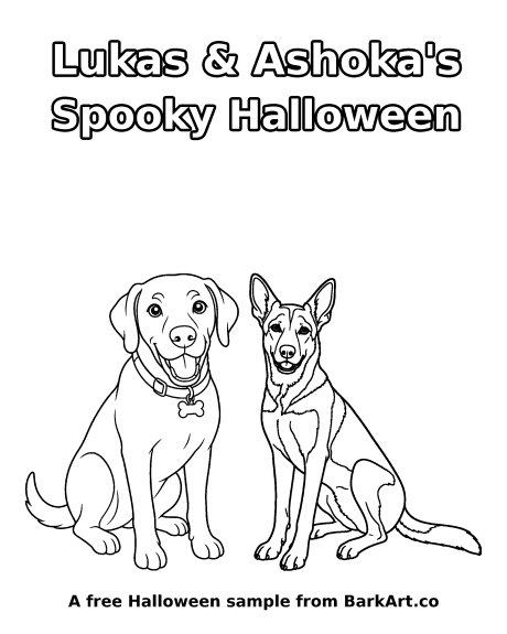Sample title page with two cats sitting face to face